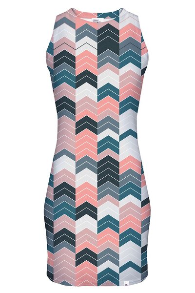 Sukienka mini w kolorowe wzory