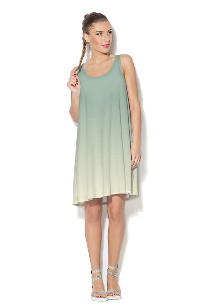 Letnia sukienka w odcieniach zieleni i żółtego