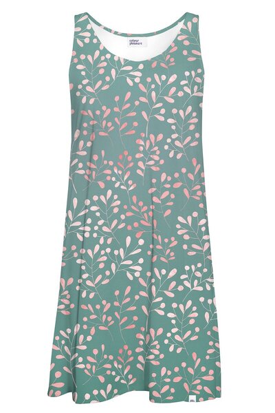 Zielona sukienka ze wzorem na ramiączkach