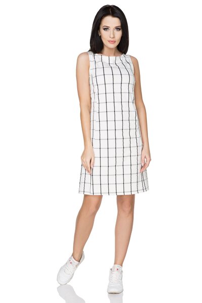 Letnia sukienka w biało-czarną kratkę