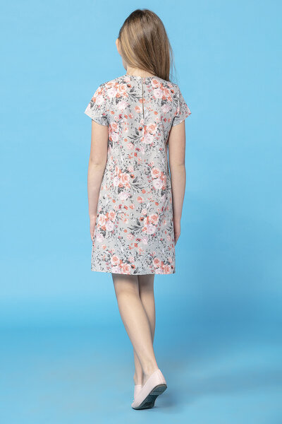 Letnia sukienka w róże z krótkim rękawem