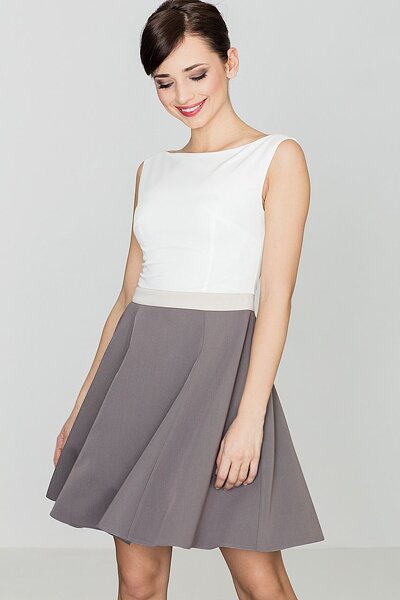 Sukienka rozkloszowana w kolorze mocca