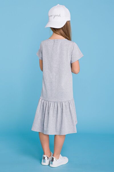 Szara sukienka z falbaną