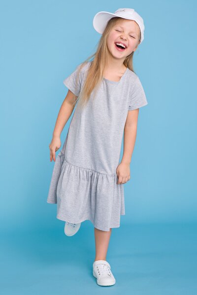 Szara sukienka z falbaną