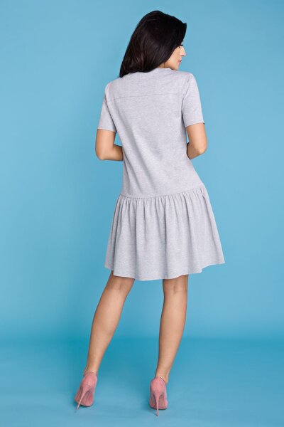 Szara sukienka z falbaną