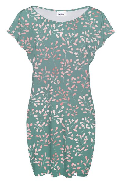 Zielona sukienka mini w listki