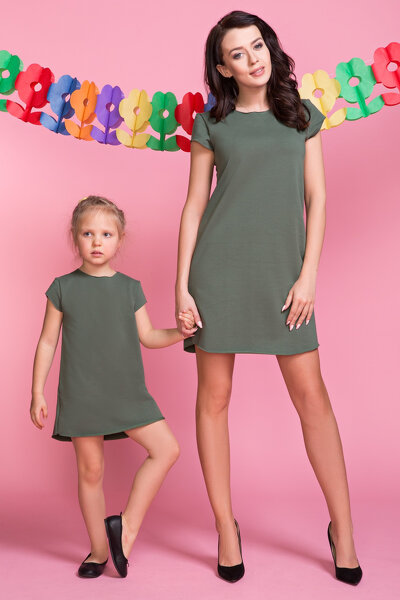Zielona sukienka mini z kolekcji mama i córka