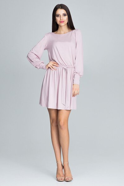 Sukienka wiązana w pasie w kolorze różowym