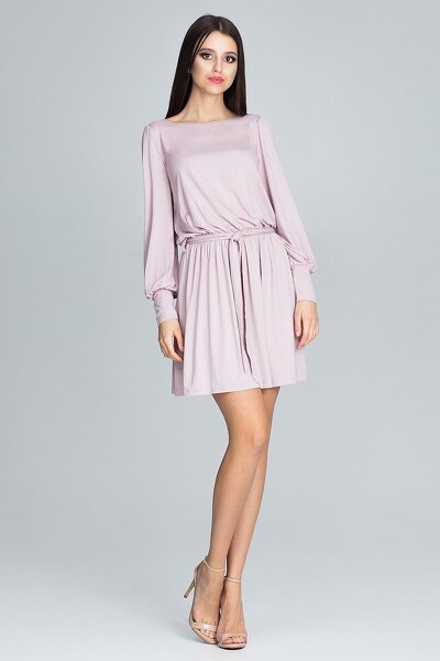 Sukienka wiązana w pasie w kolorze różowym