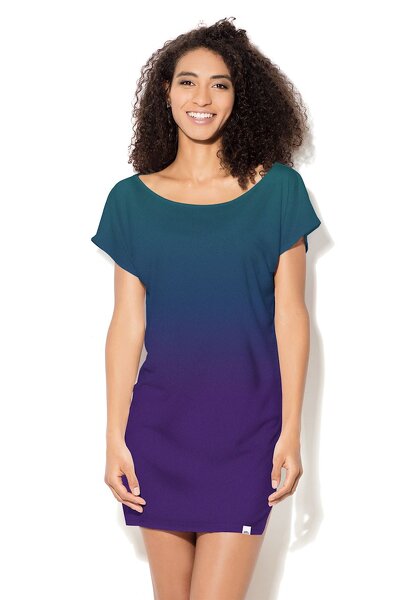 Luźna sukienka mini w ciemnej kolorystyce