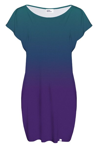 Luźna sukienka mini w ciemnej kolorystyce