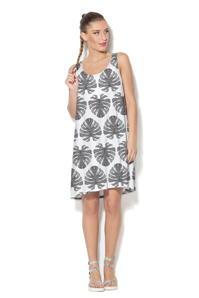 Letnia sukienka na ramiączkach z czarnymi ozdobnymi elementami