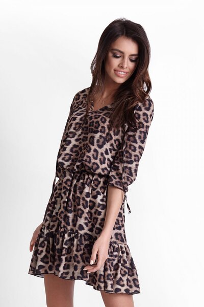 Luźna sukienka we wzór panterki