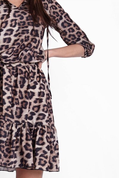Luźna sukienka we wzór panterki