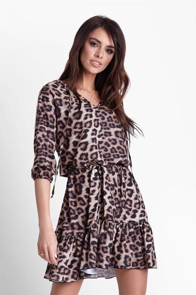 Luźna sukienka we wzór panterki