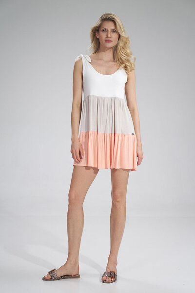 Luźna sukienka wiązana na ramionach w trzech kolorach