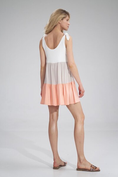 Luźna sukienka wiązana na ramionach w trzech kolorach