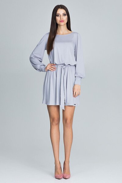 Sukienka wiązana w pasie w kolorze szarym