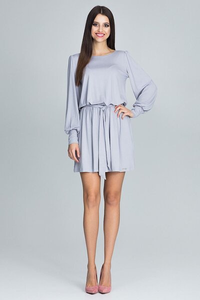 Sukienka wiązana w pasie w kolorze szarym