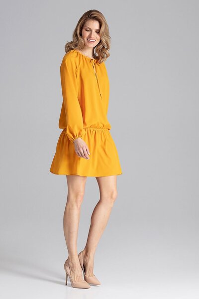 Sukienko-tunika w musztardowym kolorze