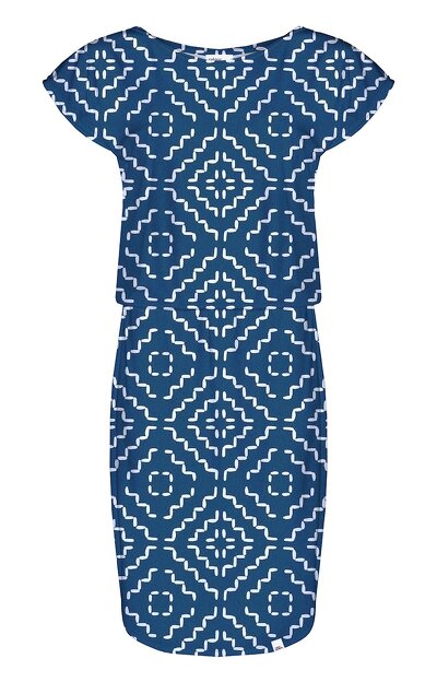 Niebieska sukienka w biały wzór