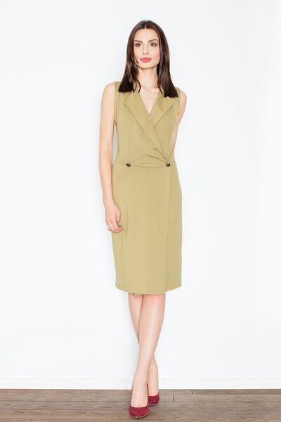 Żakietowa sukienka w kolorze oliwkowym