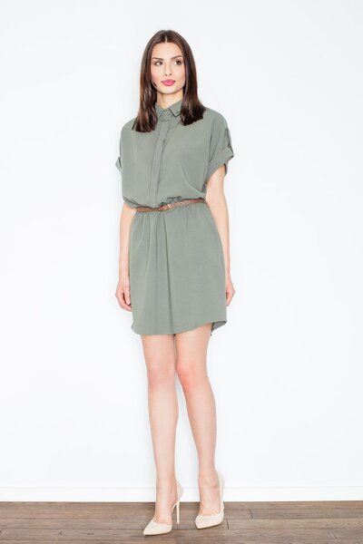 Sukienka mini z paskiem w niebieskim kolorze