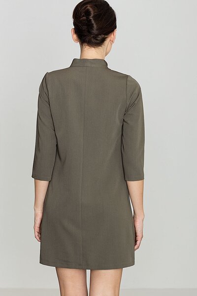 Oliwkowa sukienka mini z szarfą