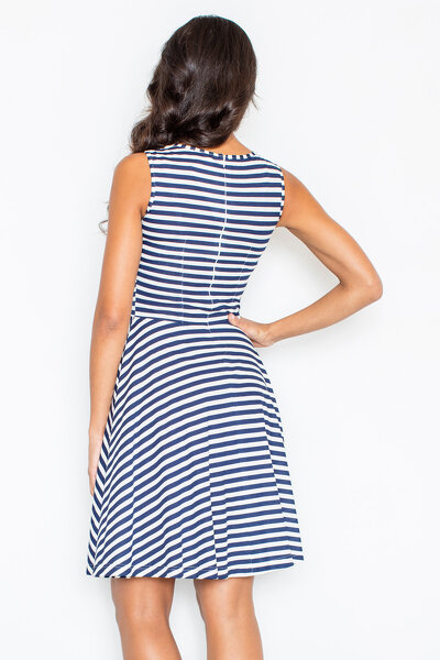 Granatowa sukienka w paski