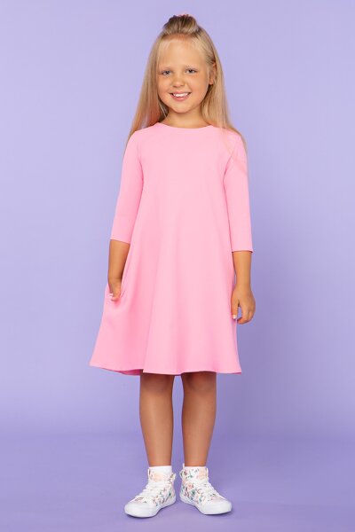 Różowa sukienka trapezowa dla córki
