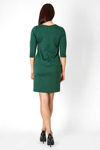 Zielona sukienka mini z rękawem 3/4