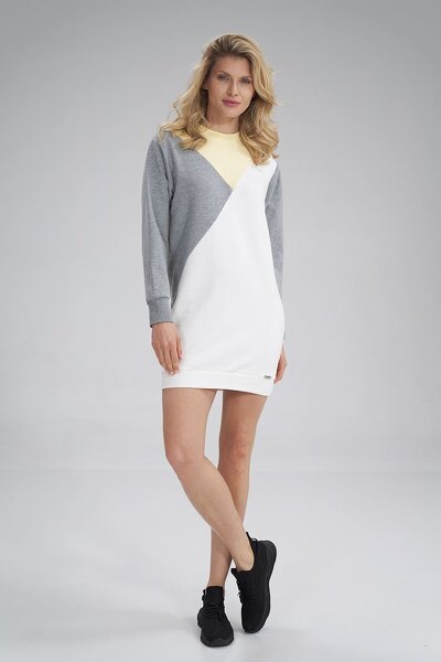 Sportowa sukienka o luźnym fasonie zakończona ściągaczem