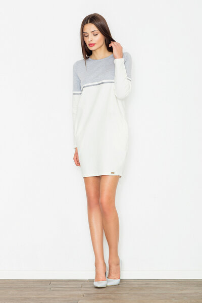 Sportowa sukienka w kolorze szarym i ecru