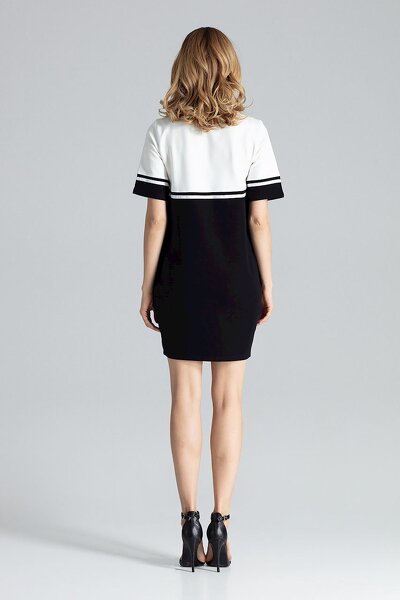 Sportowa sukienka z kieszeniami w kolorze czarnym i ecru