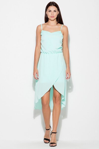 Asymetryczna sukienka w miętowym kolorze