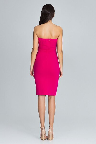 Sukienka z przeszyciami w kolorze fuksji