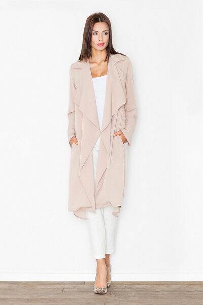 Luźna sukienka z paskiem w beżowym kolorze