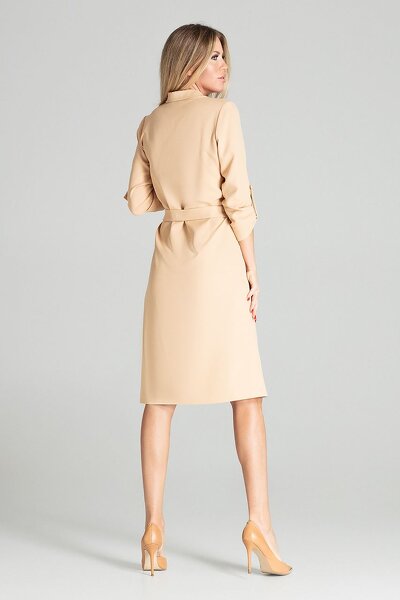 Sukienka koszulowa w beżowym kolorze