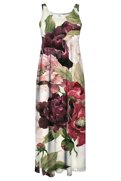 Sukienka na ramiączkach w czerwone kwiaty