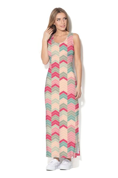 Sukienka maxi w kolorowy wzór