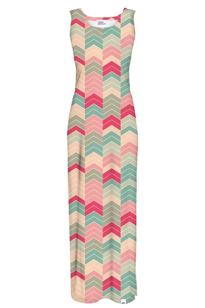 Sukienka maxi w kolorowy wzór