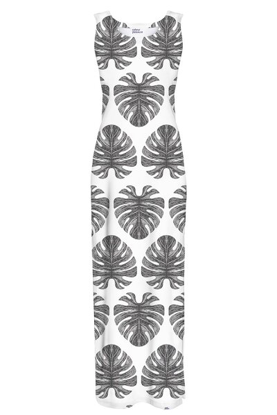 Czarno-biała sukienka maxi