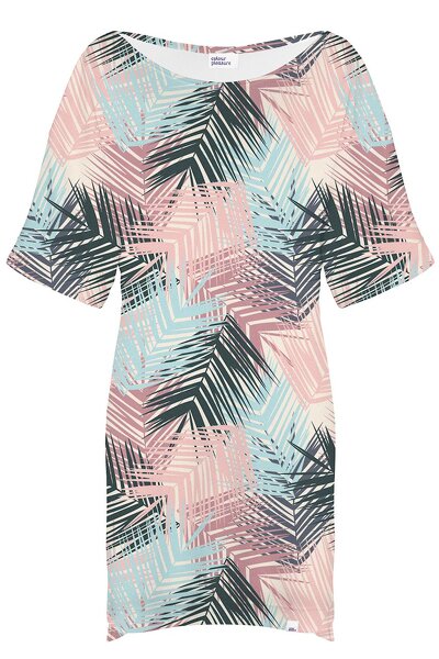 Sukienka midi w liście palmy