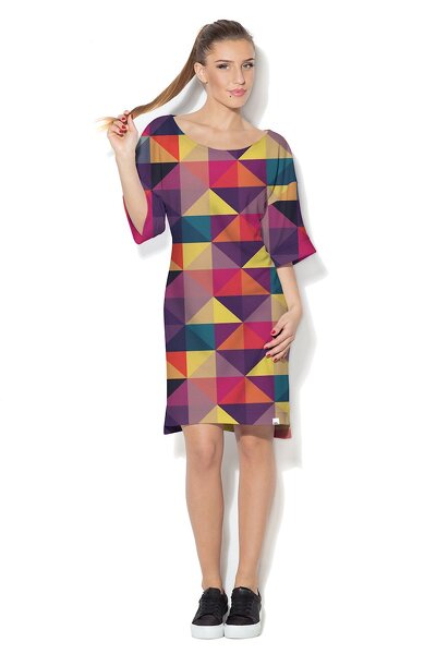 Letnia sukienka w geometryczne kształty