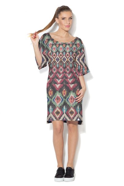 Sukienka midi w kolorach i wzorze boho