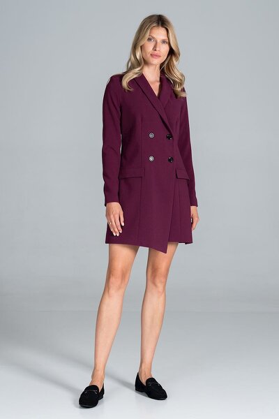 Sukienka mini o żakietowym fasonie w kolorze fuksji