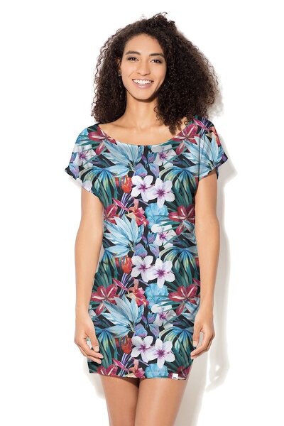 Sukienka mini w kolorowe kwiaty