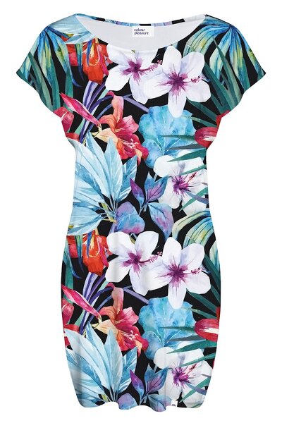 Sukienka mini w kolorowe kwiaty