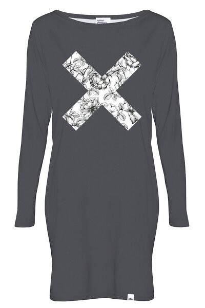 Czarna sukienka z nadrukiem