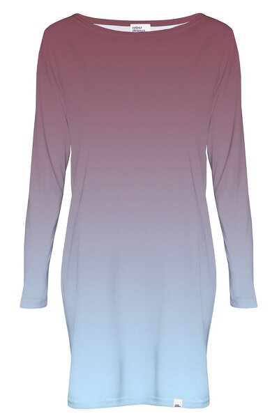 Sukienka mini w dwóch barwach które na siebie nachodzą